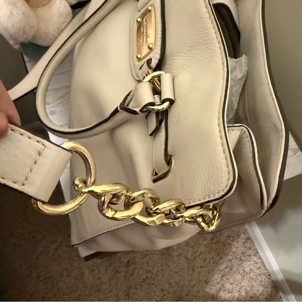 Vintage Michael Kors Hamilton Cream Leather Handbag - Picture 6 of 15
